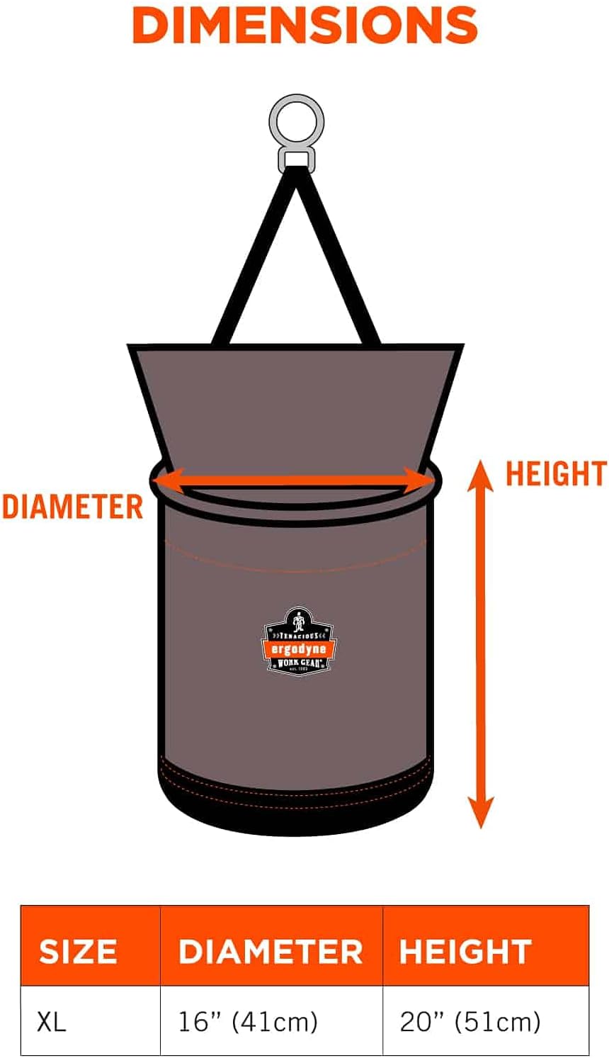 Ergodyne Arsenal 5976 XL Sac à Outils En Nylon Avec Mousqueton Pivotant, Fermeture éclair Sur Le Dessus