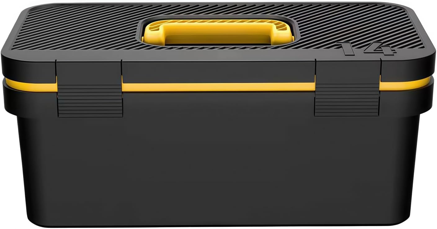 Boîte De Rangement à Outils – Boîte à Outils Empilable Robuste Avec Plateau Amovible Et Design Verrouillable Pour La Maison, Le Garage Et Les Projets De Bricolage