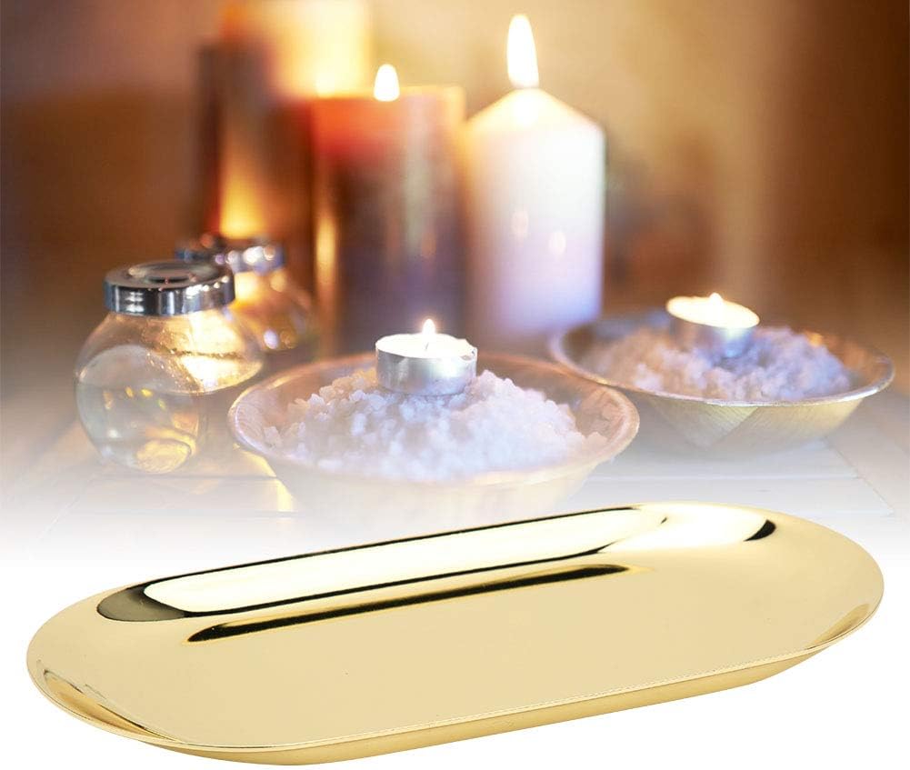  Hidyliu Grand Plateau En Acier Inoxydable, Organisateur D'outils De Bougies D'aromathérapie Pour La Maison Et Le Bureau, Noir 23x9.5cm (L)