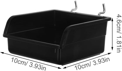  Angoily Boîte De Rangement Pour Bacs à Panneaux Perforés 10pcs En Plastique Noir Avec Crochets Métalliques, Solution De Stockage Polyvalente, Pour Outils Et Vis Dans Atelier