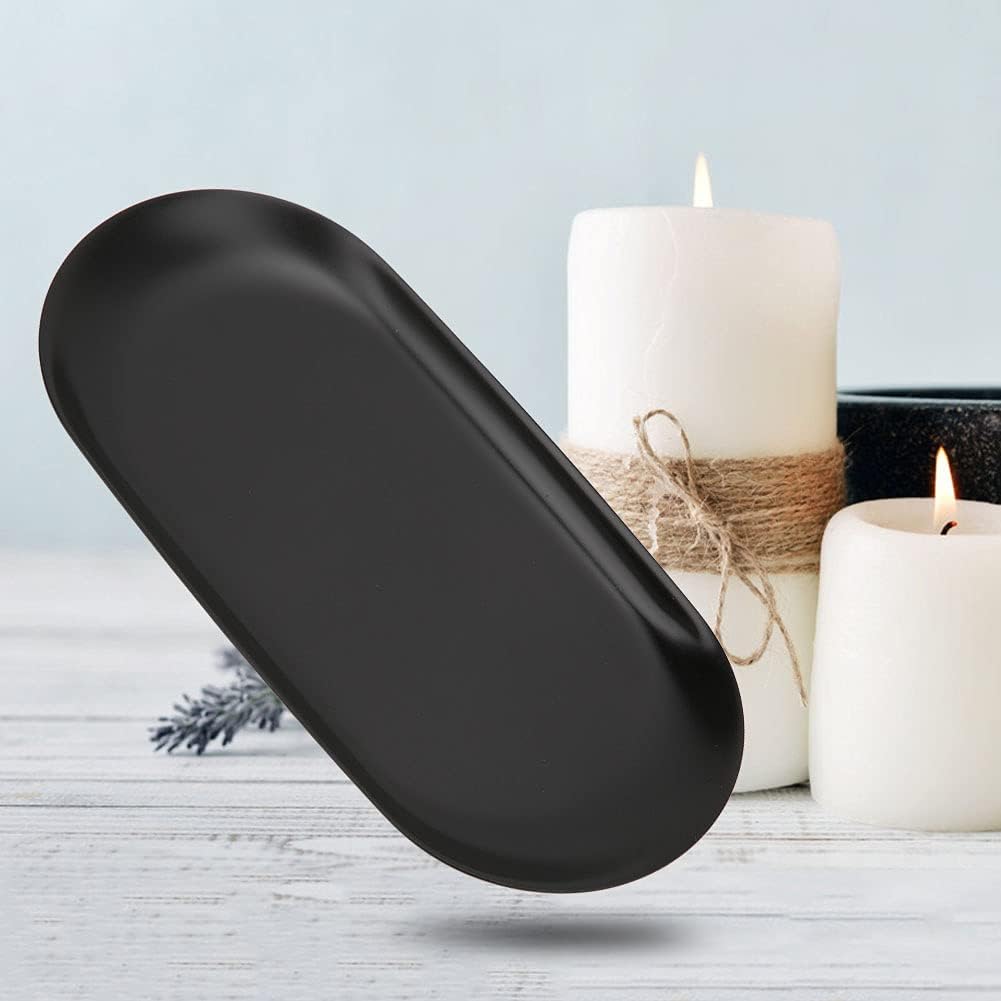  Hidyliu Grand Plateau En Acier Inoxydable, Organisateur D'outils De Bougies D'aromathérapie Pour La Maison Et Le Bureau, Noir 23x9.5cm (L)