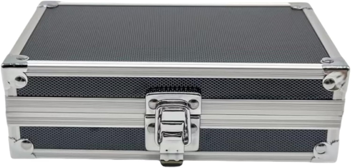  Valise Aluminium Boîte à Outils Antichoc En Alliage D'aluminium, Boîte Portable Résistante Aux Chutes Et Chocs, Mallette De Sécurité Portative Grande Capacité(E 36x10x5.8cm)