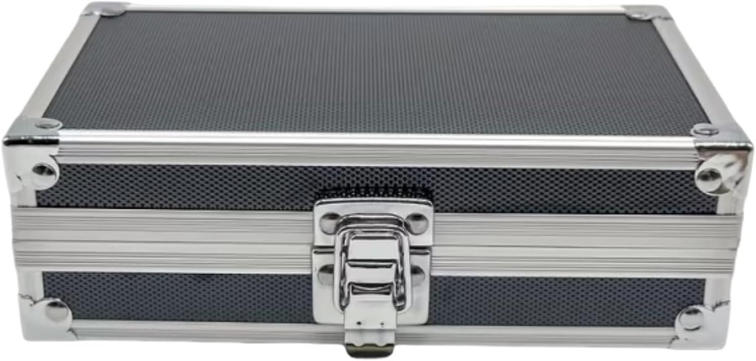  Valise Aluminium Boîte à Outils Antichoc En Alliage D'aluminium, Boîte Portable Résistante Aux Chutes Et Chocs, Mallette De Sécurité Portative Grande Capacité(E 36x10x5.8cm)