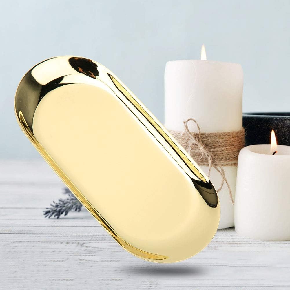  Hidyliu Grand Plateau En Acier Inoxydable, Organisateur D'outils De Bougies D'aromathérapie Pour La Maison Et Le Bureau, Noir 23x9.5cm (L)
