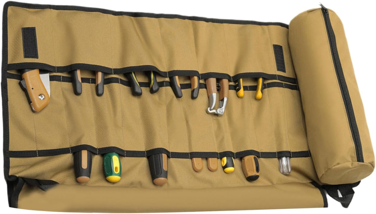  Pochette à Outils Enroulable, Sac à Outils Pliable, Sac De Transport Résistant à L'usure, Poignée épaisse Et Durable Pour Le Rangement Du Matériel, L'organisation Et L'utilisation En Extérieur, 36,5 X