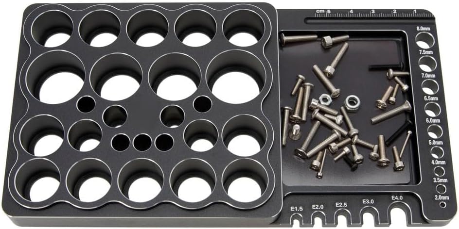 Porte-outils RC En Alliage D'aluminium Avec Support à Vis Magnétique Et Jauges De Longueur Pour Une Configuration Efficace De L'entretien Du Véhicule à Distance (noir)