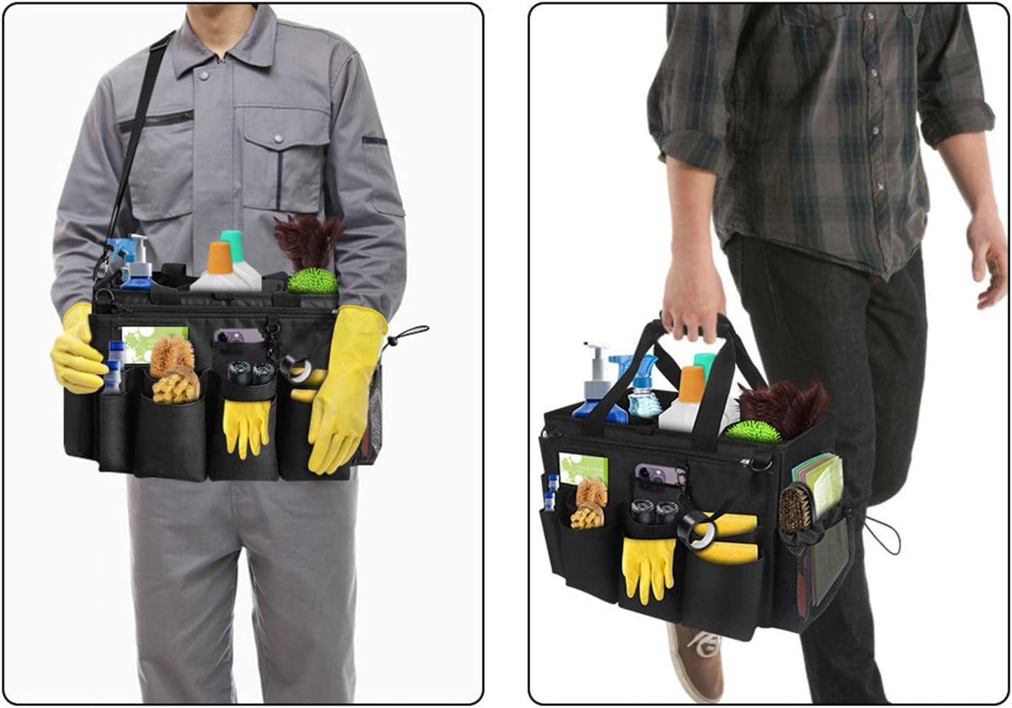  Générique Sacs De Nettoyage Pour Femmes De Ménage | Sac Plébiable Pour Ménage | Porte-Outils Mesh Respirant Imperméable Avec Poignée Bretelle Pour Chiffons Époussetage Cuisine