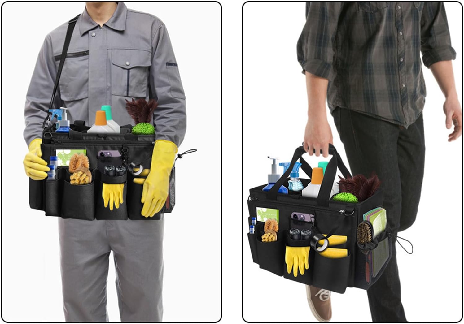  Générique Sacs De Nettoyage Pour Femmes De Ménage | Sac Plébiable Pour Ménage | Porte-Outils Mesh Respirant Imperméable Avec Poignée Bretelle Pour Chiffons Époussetage Cuisine