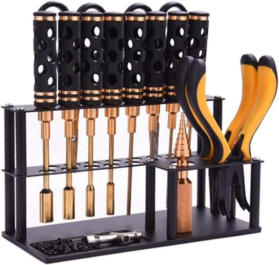  Étagère De Rangement Pour Tournevis, Support D'outils De Réparation De Voiture, Plateau à Vis Intégré, Organiseur Compact, (19,3 X 9 X 11,2 Cm, Alliage D'aluminium), Utilisation De Bureau Et