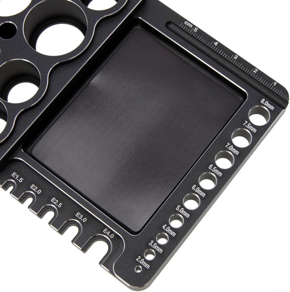  Porte-outils RC En Alliage D'aluminium Avec Support à Vis Magnétique Et Jauges De Longueur Pour Une Configuration Efficace De L'entretien Du Véhicule à Distance (noir)