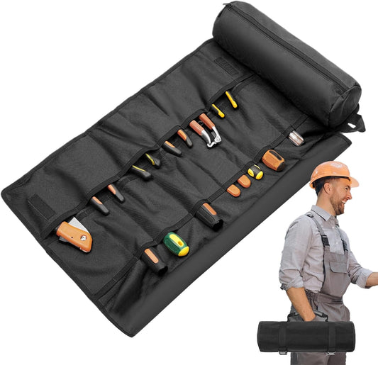  Pochette à Outils Enroulable, Sac à Outils Pliable, Sac De Transport Résistant à L'usure, Poignée épaisse Et Durable Pour Le Rangement Du Matériel, L'organisation Et L'utilisation En Extérieur, 36,5 X