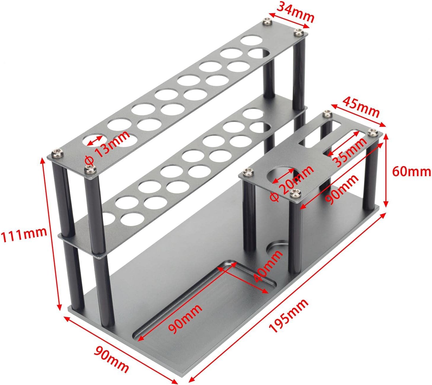  Kit D'outils RC Avec Organiseur, Tournevis, Pince, Alésoir, Plateau à Vis Intégré Et Support De Rangement Pour Tournevis, Compatible Avec Voitures, Titane