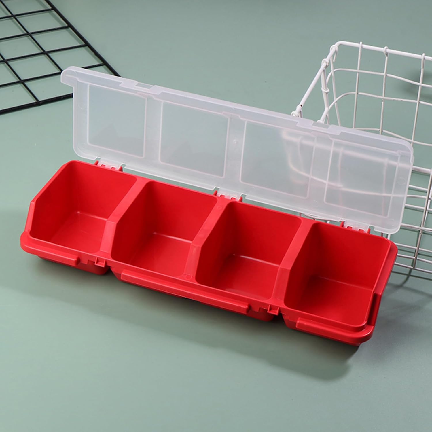  Boîte De Rangement à Vis Avec Couvercles - 4 Compartiments - Boîte à Outils - Séparateur - Conteneur De Tri Des Fournitures