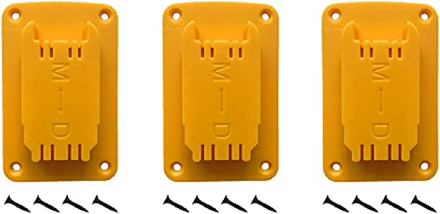  Lot De 3 Porte-outils Pour Perceuse Murale En Plastique ABS 12 V 20 V Avec Vis, Support De Rangement Jaune Pour Atelier, Garage (12 Pièces)
