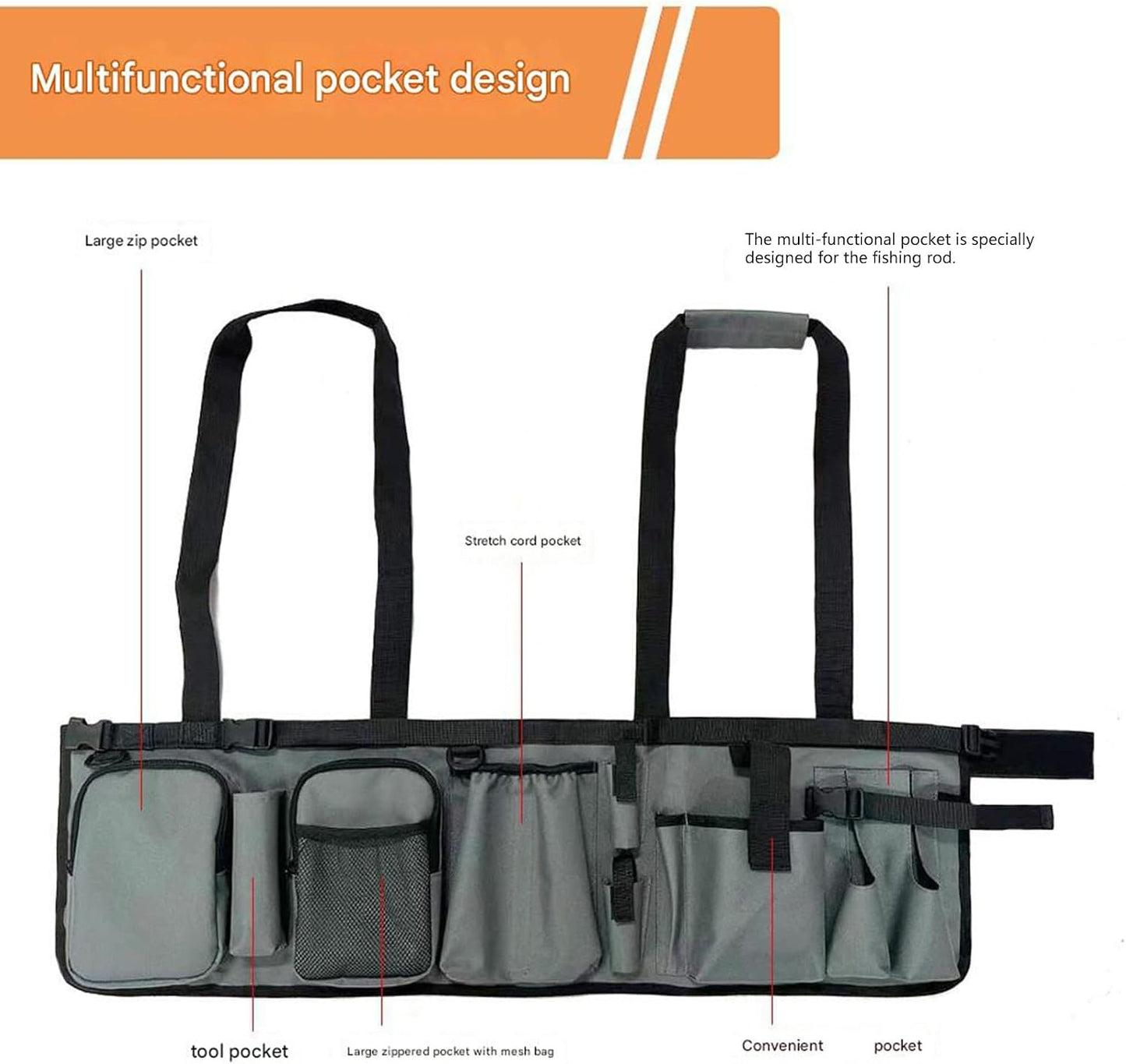  Porte-outils Portable Auto-debout En Tissu Robuste Avec Poches Multiples