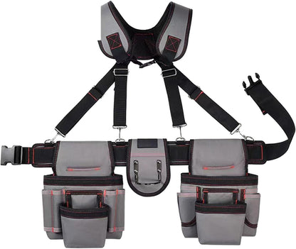  Ceinture à Outils Réglable Pour Homme Avec Bretelles Et Plusieurs Poches Pour électriciens, Charpentiers Et Jardiniers Ceinture à Outils à Taille Réglable