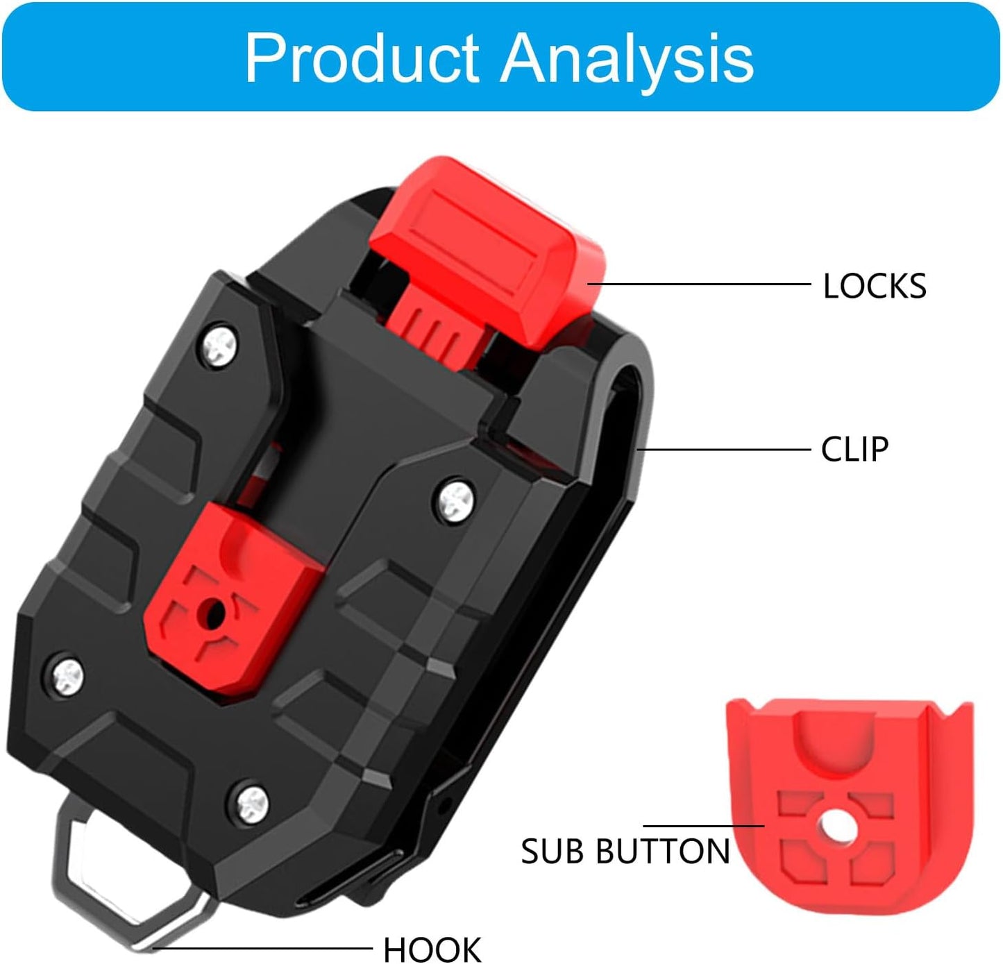  Support De Mètre Ruban à Libération Rapide Pour Ceinture Ou Sac à Outils Avec Mécanisme De Verrouillage Sécurisé Et Construction En Métal Robuste - Support Rétractable Professionnel Antidérapant