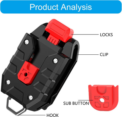  Support De Mètre Ruban à Libération Rapide Pour Ceinture Ou Sac à Outils Avec Mécanisme De Verrouillage Sécurisé Et Construction En Métal Robuste - Support Rétractable Professionnel Antidérapant