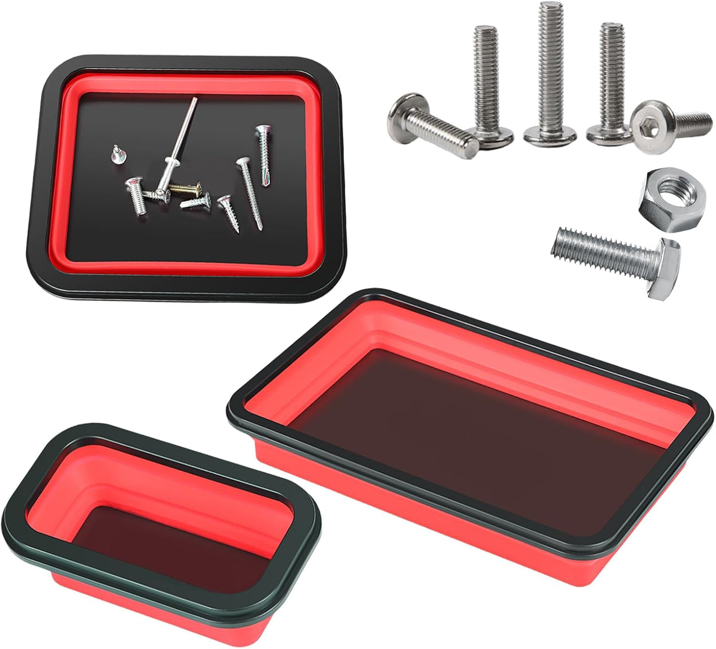  Plateau à Outils Magnétique, Plateau De Rangement Magnétique 3 Pièces – Organiseur Pliable Pour Tri Des écrous, Vis, Réparation Automobile, Garage, Atelier