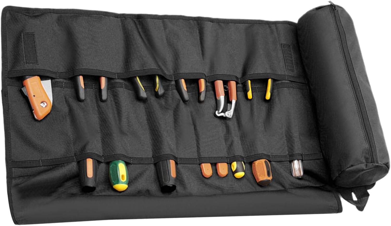  Pochette à Outils Enroulable, Sac à Outils Pliable, Sac De Transport Résistant à L'usure, Poignée épaisse Et Durable Pour Le Rangement Du Matériel, L'organisation Et L'utilisation En Extérieur, 36,5 X