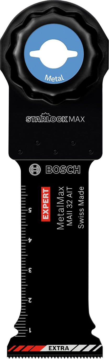  Bosch Accessories 1x Lame Pour Outil Multifonction Expert MetalMax AIZ 32 AIT (pour Acier, Acier Inoxydable, Largeur 32 Mm, Accessoire Outil Multifonction), Noir