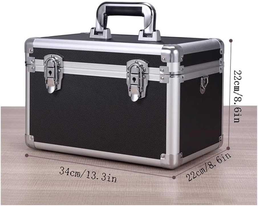  Caisses à Outils Boîte À Outils Multifonctionnelle De Grande Capacité, Quincaillerie Domestique, Beauté Portable En Alliage D'aluminium(Noir)