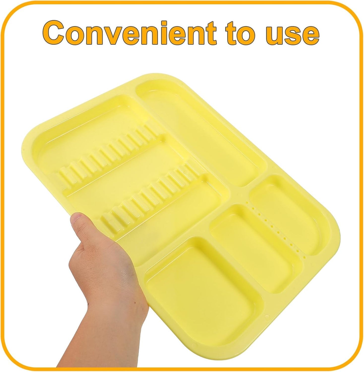  Housoutil Lot De 2 Plateaux De Laboratoire En Plastique Polypropylène, Compartimentés, Couleurs Rose Et Jaune, Plateau De Conservation Et Rangement D'instruments, Pour Usage Médical