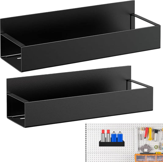 GENERIC Lot De 2 Supports Magnétiques En Métal Robuste, Porte-bouteilles à Aimant Puissant, étagère De Rangement Mobile, Support Mural Pour Garage, Atelier Et Boîte à Outils, 39 X 9 X 7 Cm