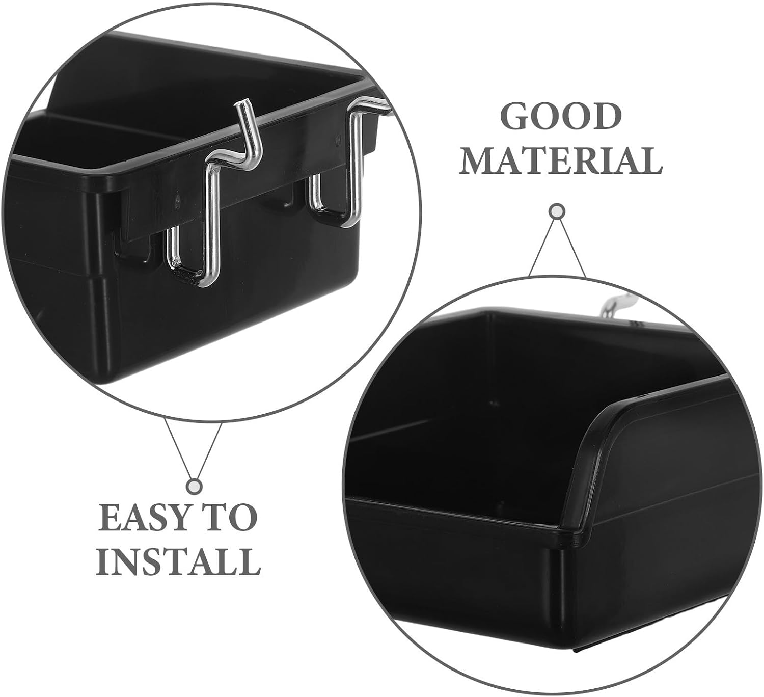  Angoily Boîte De Rangement Pour Bacs à Panneaux Perforés 10pcs En Plastique Noir Avec Crochets Métalliques, Solution De Stockage Polyvalente, Pour Outils Et Vis Dans Atelier