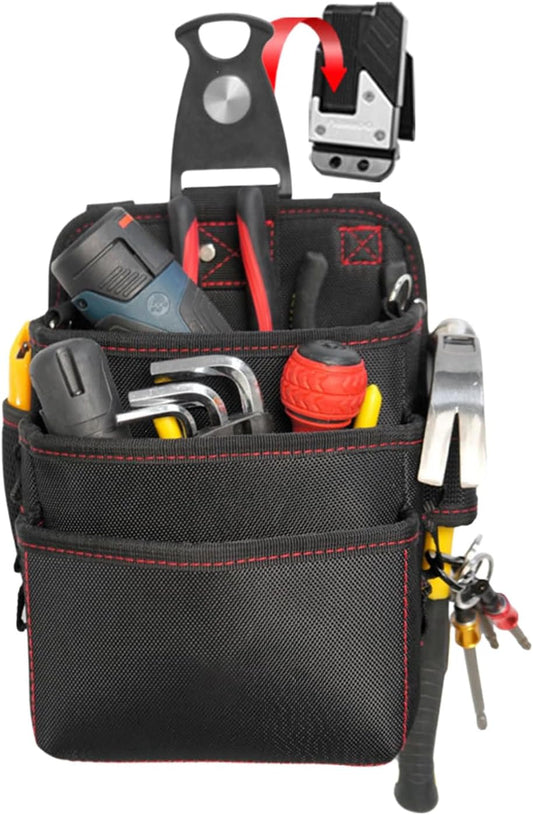  Ceinture à Outils - Sac Banane Oxford étanche à 3 Couches - Poches à Outils Avec Plusieurs Compartiments - Pour électriciens, Constructeurs, Jardiniers, Mécaniciens, Motocyclistes, Activités De Plein
