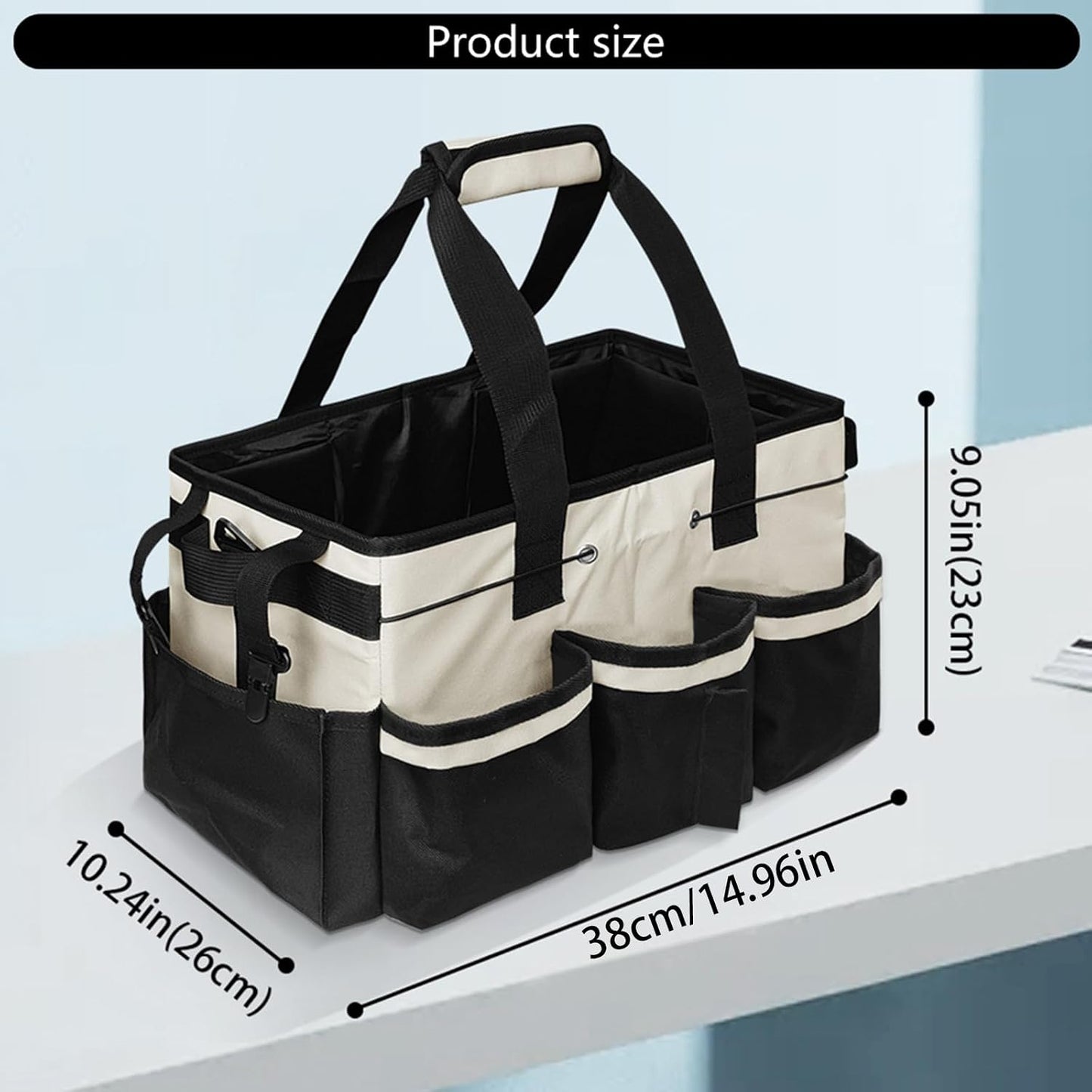  Porte-outils De Nettoyage Avec Côtés En Maille Et Poignées Renforcées, Sac à Outils Respirant Pour La Maison, L'automobile, Sac à Outils Multifonction