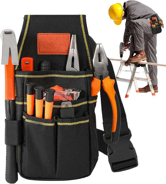 GENERIC Ceinture à Outils D'électricien, Pochette De Rangement Réglable Pour L'entretien De La Construction, Sacs Porte-outils – Pour Construction, Bricoleur, Entrepreneur, Mécanicien, Plombier, Couvreur