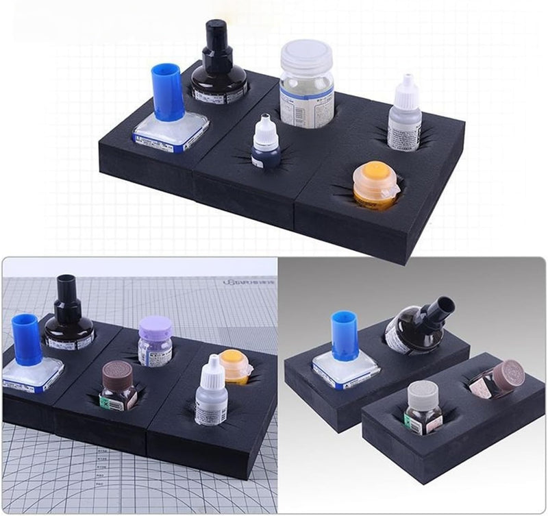  Support Multi-fentes En EVA Pour Bouteilles De Liquides Et Outils - Base Anti-déversement Sécurisée Pour Fournitures De Loisirs - Plateau De Rangement En EVA Pour Outils De Modélisme