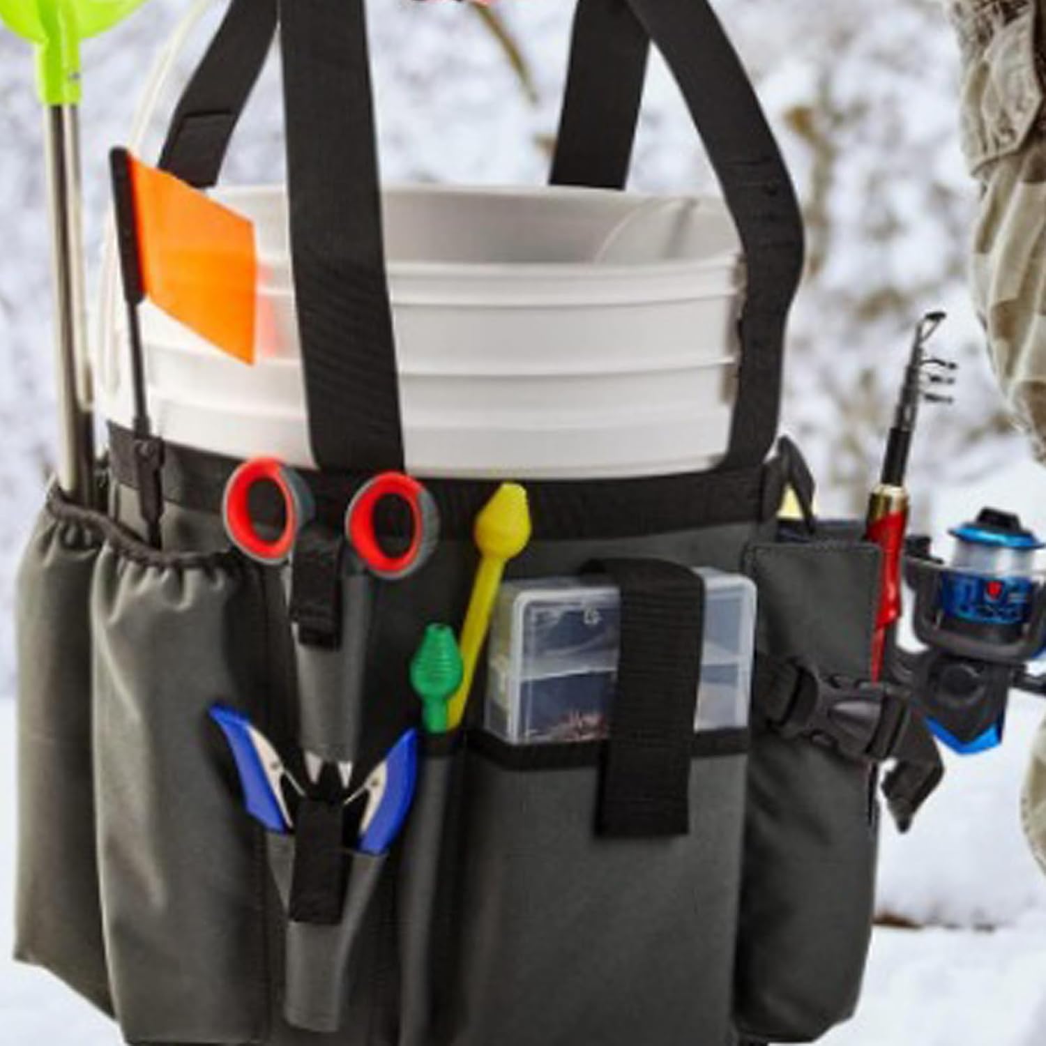  Porte-outils Portable Auto-debout En Tissu Robuste Avec Poches Multiples
