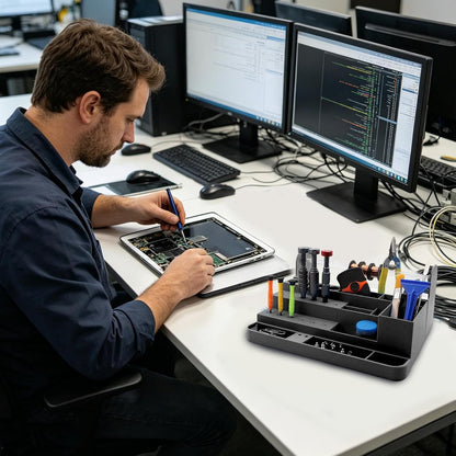  Organiseur De Tournevis, Avec Rangement De Bureau Robuste Peu Encombrant, 26,3 X 14,3 X 7,8 Cm, Support D'outils De Réparation Électronique, Support D'établi, Pour Téléphone, Tablette, Ordinateur, Mag