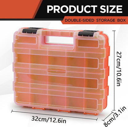  Boîte à Outils Portable Double Face à 34 Compartiments Pour Petites Pièces, Conteneur à Vis Pour Matériel, Clous, Boulons, écrous, Douilles, Perles électroniques, Fournitures Artisanales, Maison, Gara