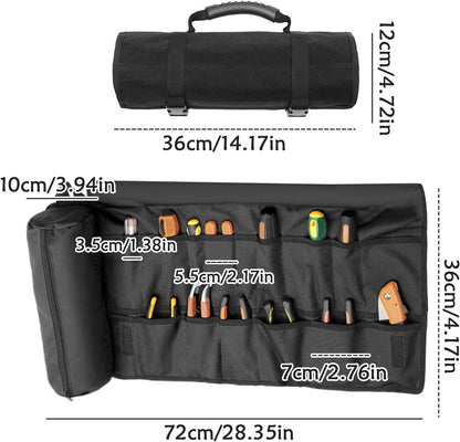  Pochette à Outils Enroulable, Sac à Outils Pliable, Sac De Transport Résistant à L'usure, Poignée épaisse Et Durable Pour Le Rangement Du Matériel, L'organisation Et L'utilisation En Extérieur, 36,5 X