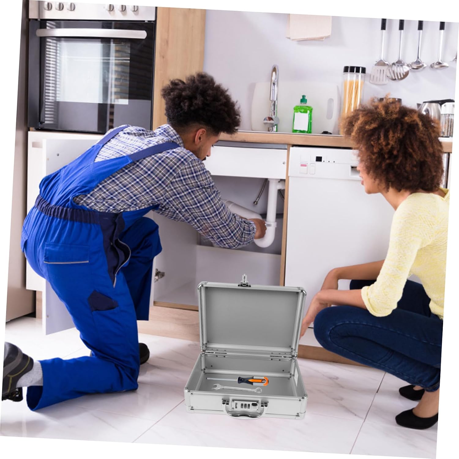  Healvian Boîte à Outils Portable Avec Mot De Passe Étui Rigide Pour Transport Outils Mallette De Rangement