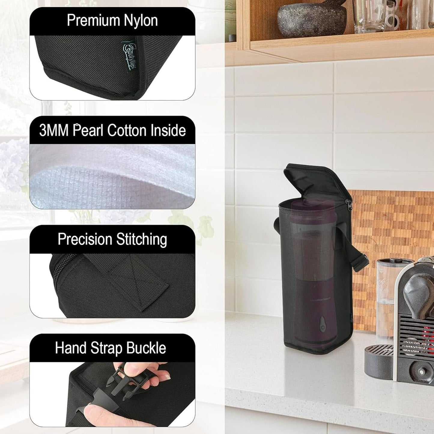  Sac De Voyage Fonctionnel Compatible Avec Divers Appareils Compacts Tels Que Les Tire-bouchons électriques Et Les Lampes De Poche, Porte-outils Ménagers Anti-déversement