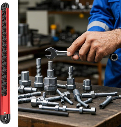  Porte-plaquette, Organisateur De Douille Magnétique - Plateaux De Douille Métrique D'entraînement | Organisateurs De Stockage De Boîtes à Outils En En Aluminium Pour Taille Peu Profonde Et Profonde St