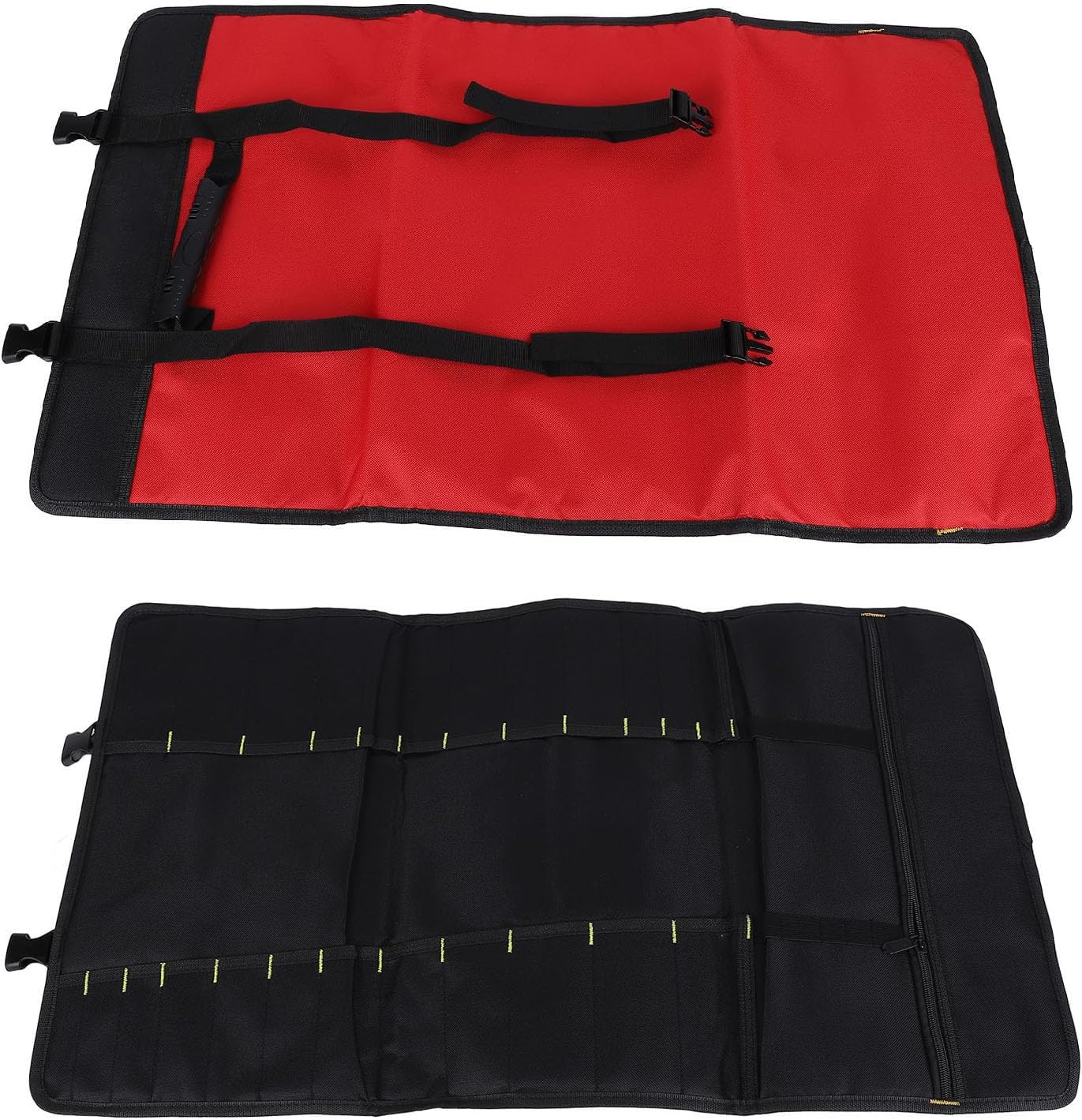  Trousse Rangement Outils, Sac Rouleau Avec Grandes Poches, Capacité Spacieuse, Tissu Oxford Résistant, 78x45cm - Organisation Efficace, Durable Et Portable Pour Électriciens (Rouge)