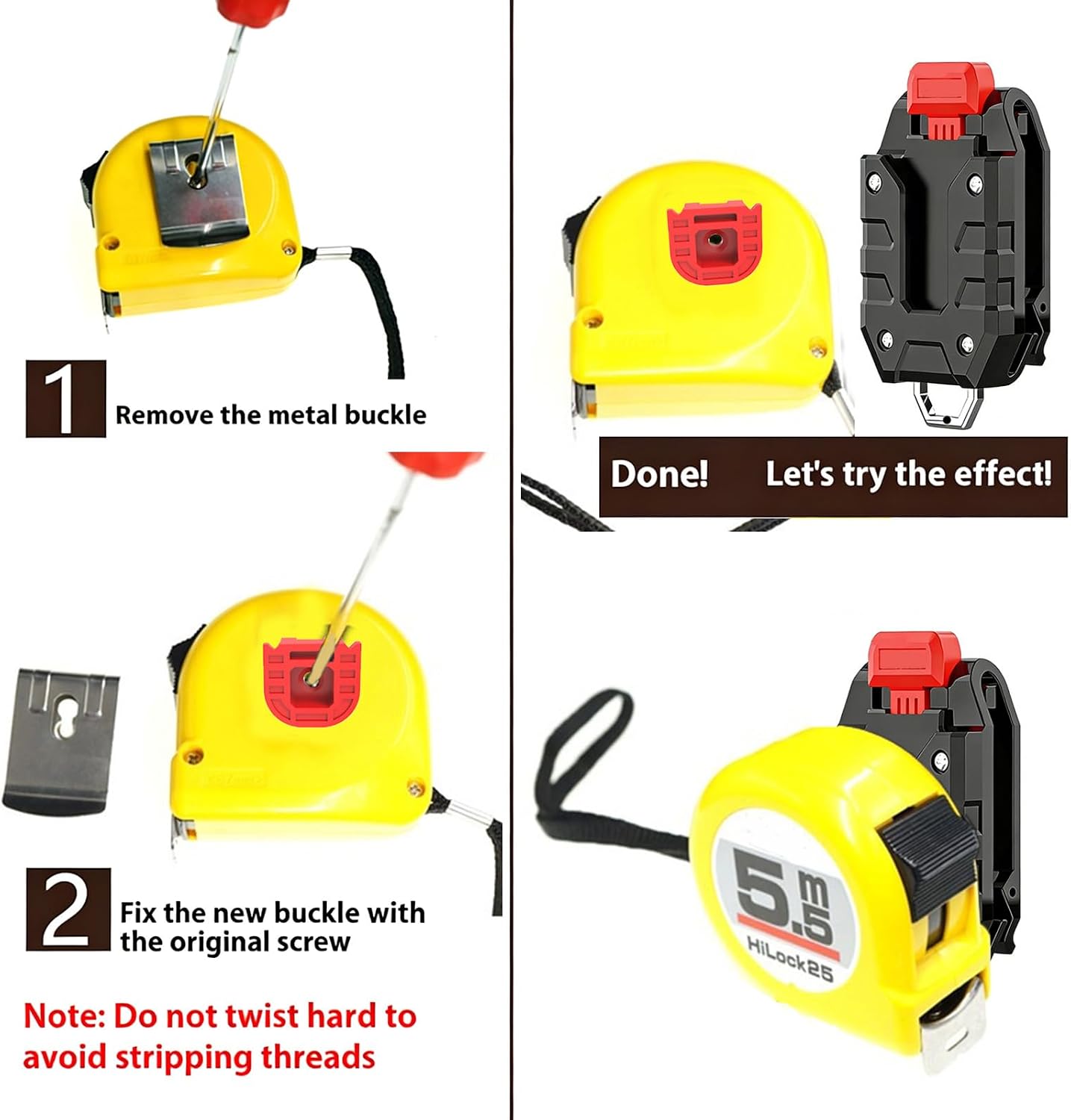  Support De Mètre Ruban à Libération Rapide Pour Ceinture Ou Sac à Outils Avec Mécanisme De Verrouillage Sécurisé Et Construction En Métal Robuste - Support Rétractable Professionnel Antidérapant