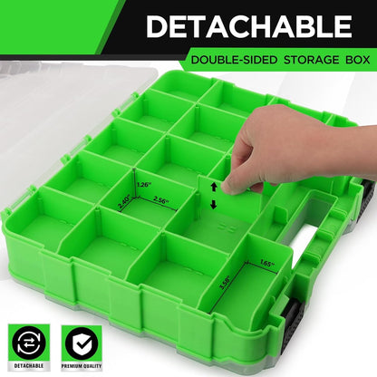 GENERIC Boîte à Outils – Organiseur Portable Transparent – Conteneur De Quincaillerie Avec Couvercle Transparent – Pour Garage, Maison, Atelier, Matériel De Quincaillerie à Ongles, écrous, Forets, Douilles