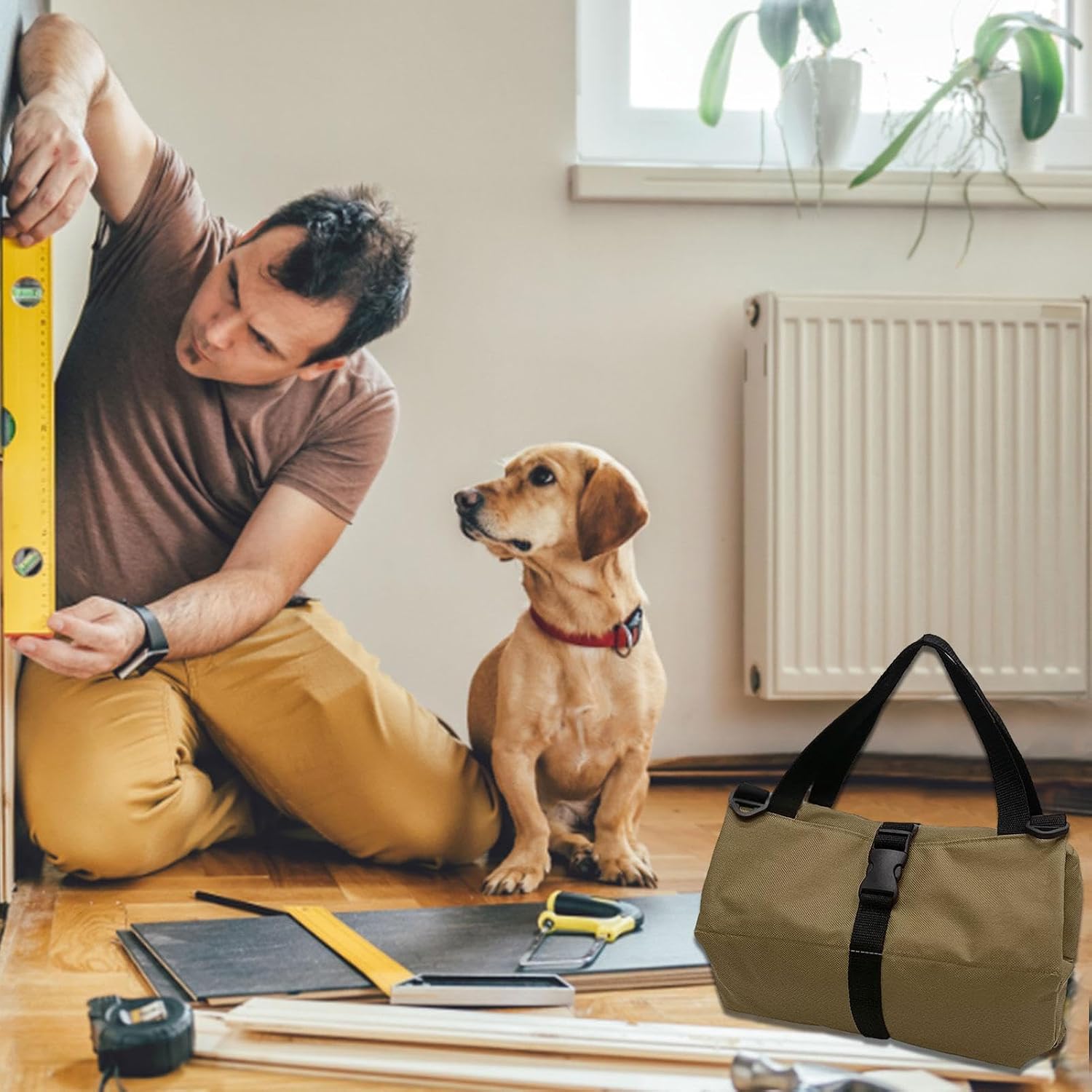  Organisateur De Pochette à Outils Enroulable | Organisateurs D'outils Et Rangement Avec Tissu Oxford 900D | Organisateur De Sac à Outils Avec 5 Pochettes à, Organisateur De Rouleau D'outils