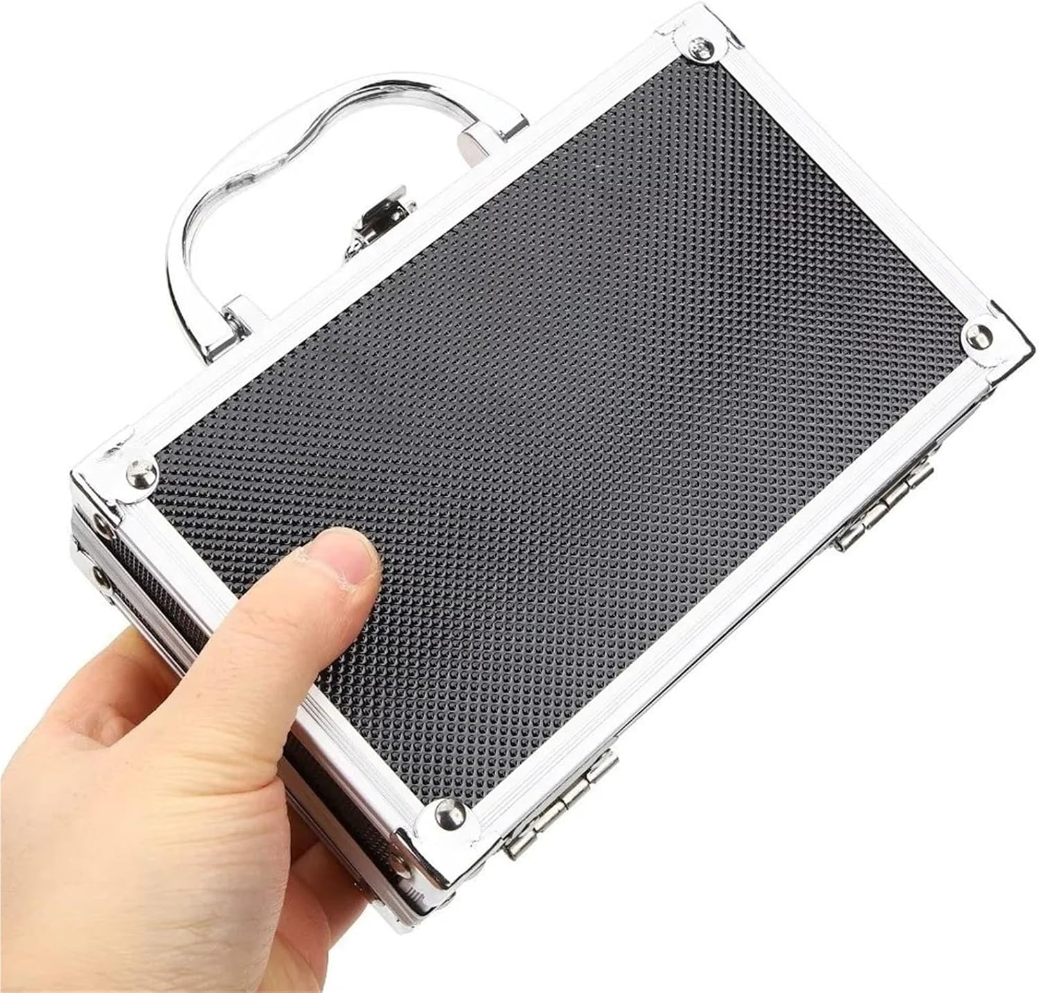  Valise Aluminium Boîte à Outils Antichoc En Alliage D'aluminium, Boîte Portable Résistante Aux Chutes Et Chocs, Mallette De Sécurité Portative Grande Capacité(E 36x10x5.8cm)
