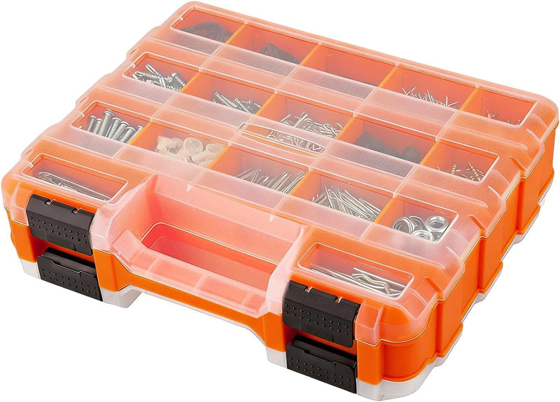 GENERIC Petite Boîte à Outils | Portable Double Face 34 Compartiments, Boîte De Rangement Pour Forets Et écrous Avec Couvercle | Pour Appareils électroniques, Perles, Bijoux, Quincaillerie, Boulons, écrous