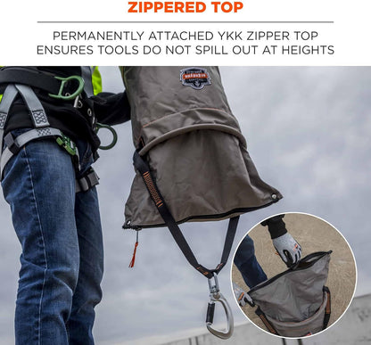  Ergodyne Arsenal 5976 XL Sac à Outils En Nylon Avec Mousqueton Pivotant, Fermeture éclair Sur Le Dessus