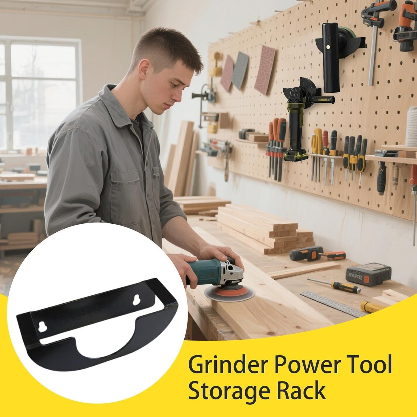 GENERIC Organiseur D'outils électriques, Support Mural Pour Outils Sans Fil, Résistant à L'usure, Rangement Robuste, Idéal Pour Garage, Atelier, Abri De Jardin Et établi, 15 X 5 X 5 Cm