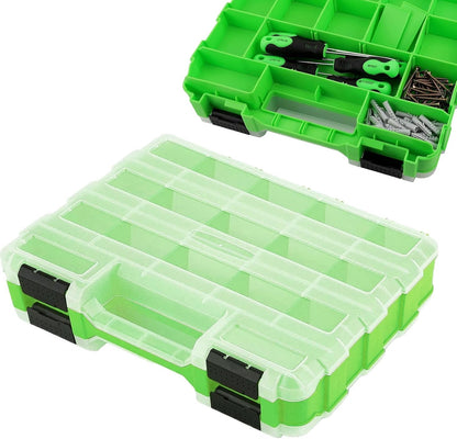 GENERIC Boîte à Outils – Organiseur Portable Transparent – Conteneur De Quincaillerie Avec Couvercle Transparent – Pour Garage, Maison, Atelier, Matériel De Quincaillerie à Ongles, écrous, Forets, Douilles