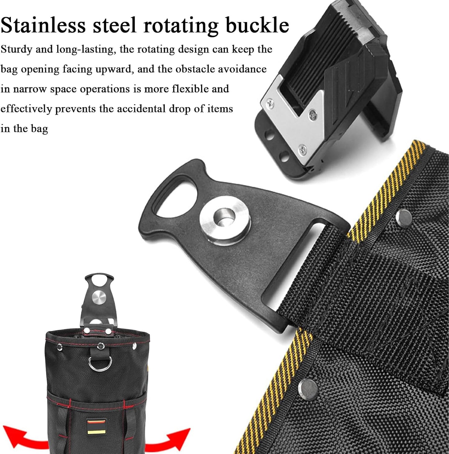 Pochette à Outils, Organiseur De Ceinture Utilitaire, Tissu Oxford, Coutures Robustes De 20 Cm, Sangle De Taille à Clipser, Petite Taille Compacte, Pour Mètre Ruban, Marteau, Perceuse, Menuiserie